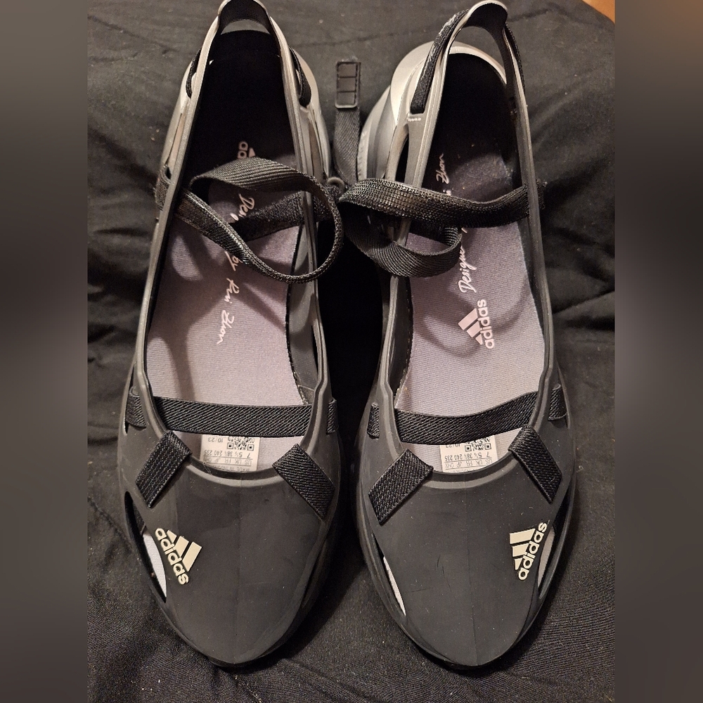 Adidas Women's X Rui Zhou Avryn Cutout Shoe - Black Athletic Shoes with Straps